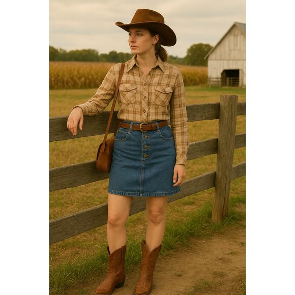 Vintage 90s Jordache High Waist Blue Denim Button Front Jean Skirt 7/8 - Picture 1 of 10